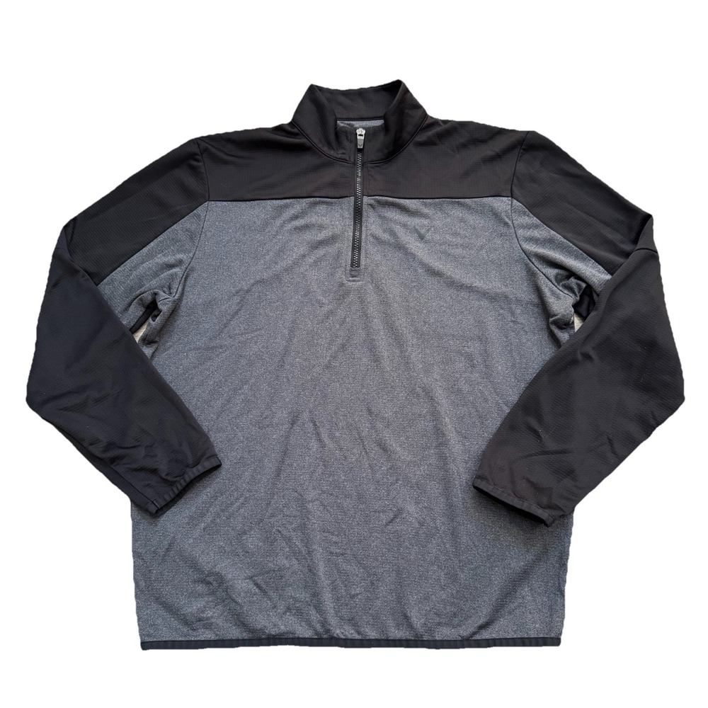 Callaway Opti-Dri Golf Men's Size M Waffle‎ Fleece 1/4 Zip Pullover Gray Black
